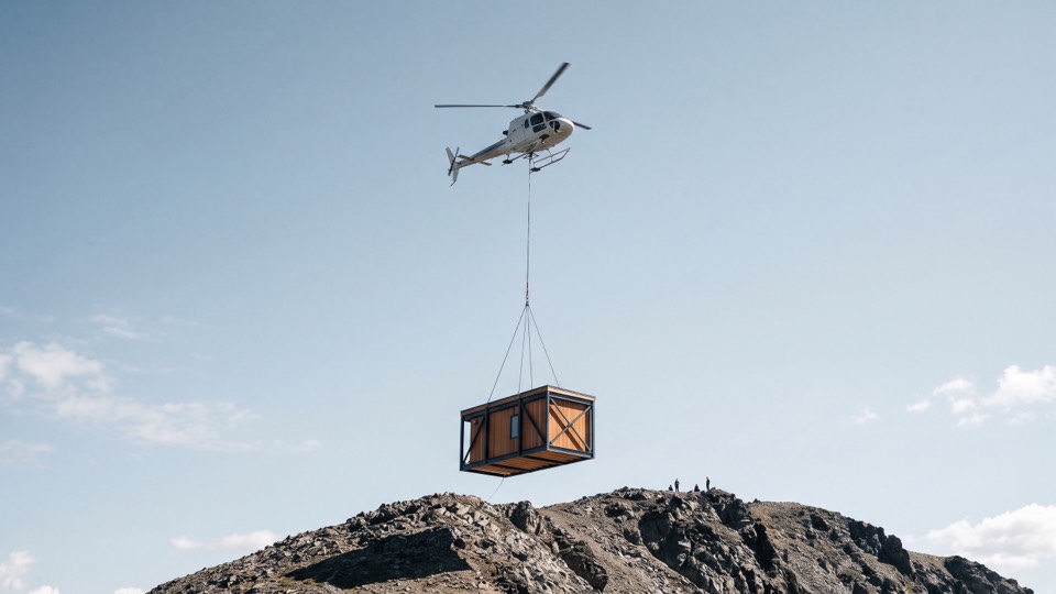 A module lifted into place, summer 2017