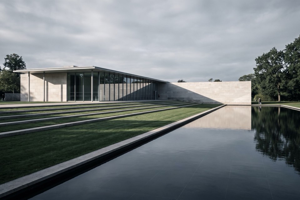 The reflecting pool and terraces