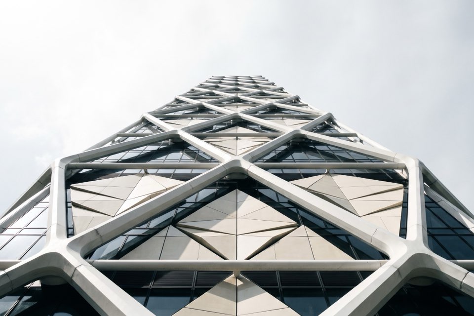 Façade panels on the east face