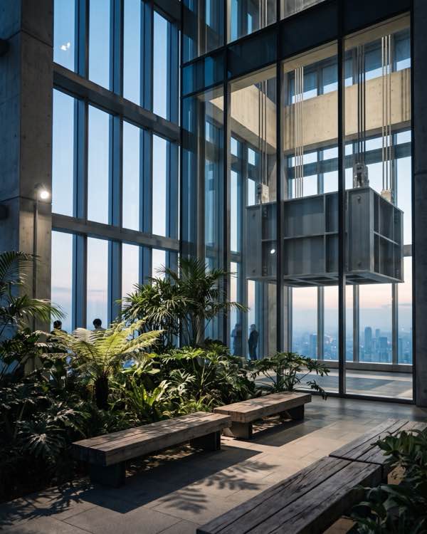 The sky park around the damper room, level 78